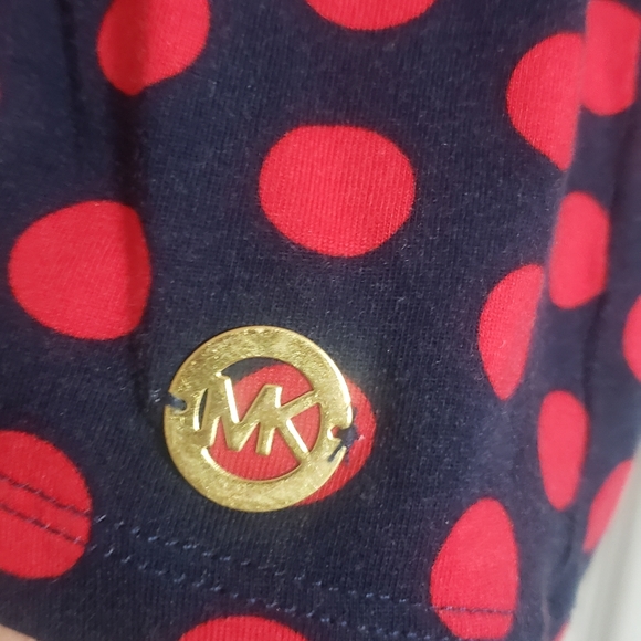 Michael Kors Navy and Red Polka Dot Tee - Picture 2 of 3